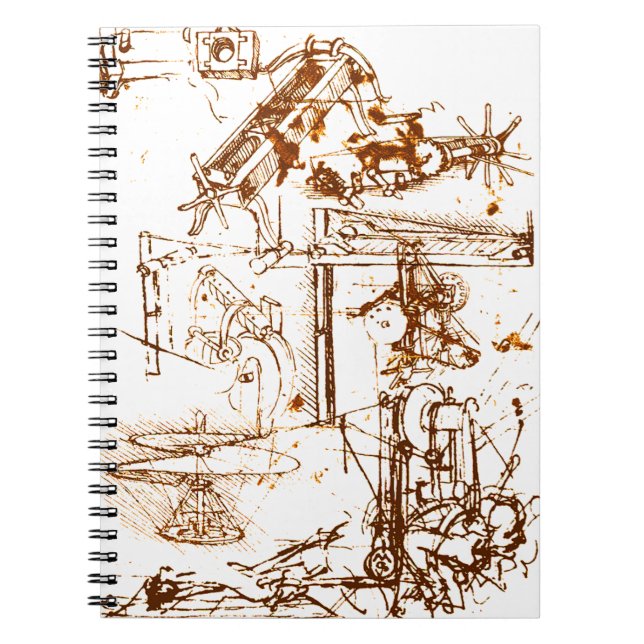 Leonardo DaVinci sketched notepad Notebook (Front)