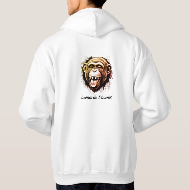 Leonardo Phoenix Monkey – A Whimsical Fusion  Hoodie (Back)