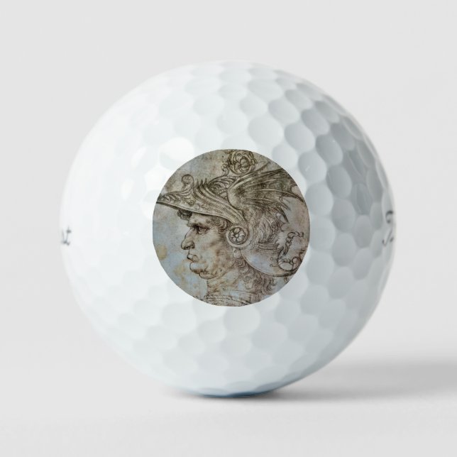 Leonardo’s Helmeted Warrior  Golf Balls (Front)