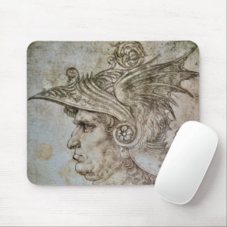 Leonardo’s Helmeted Warrior  Mouse Mat