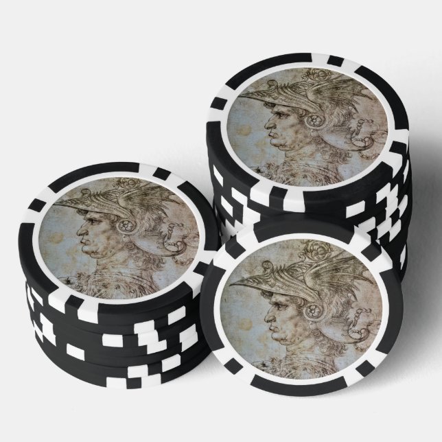 Leonardo’s Helmeted Warrior Poker Chip (Stack)