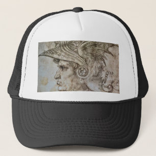 Leonardo’s Helmeted Warrior Trucker Hat