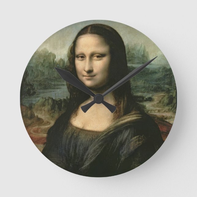 Leonardo Vinci | Mona Lisa, c.1503-6 Round Clock (Front)