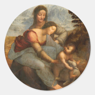 Leonardo Vinci -The Virgin and Child with St. Anne Classic Round Sticker