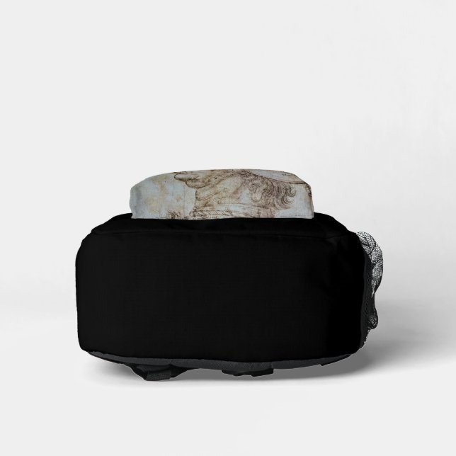 Leonardo's Helmeted Warrior  Printed Backpack (Bottom)