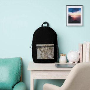 Leonardo's Helmeted Warrior  Printed Backpack