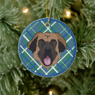 Leonberger Christmas  Ceramic Tree Decoration