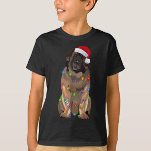 Leonberger Christmas Lights Xmas Dog Lover Santa H T-Shirt