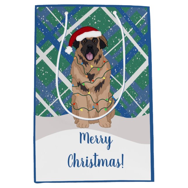 Leonberger Christmas  Medium Gift Bag (Front)