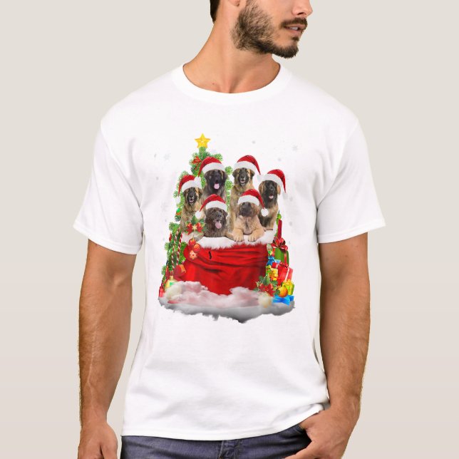 Leonberger Christmas Santa Claus T-Shirt (Front)