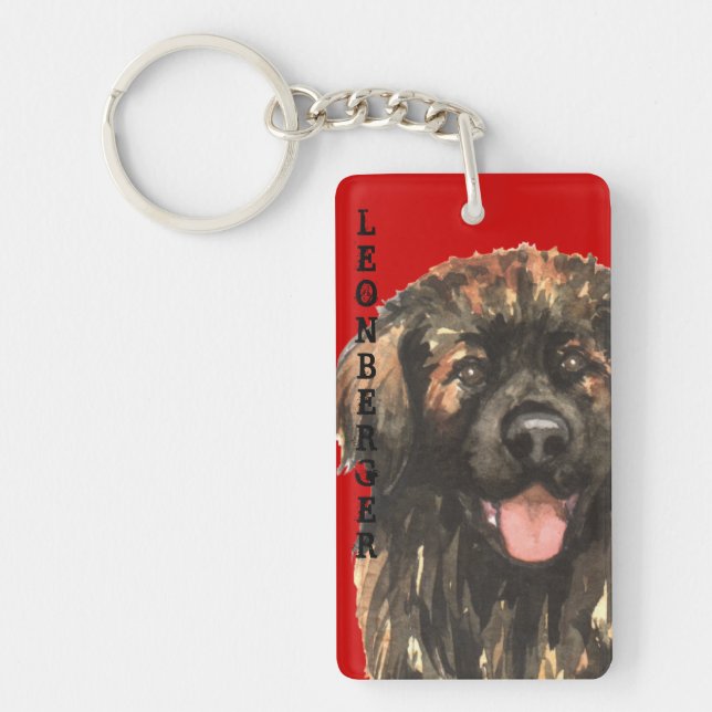 Leonberger Colour Block Key Ring (Front)