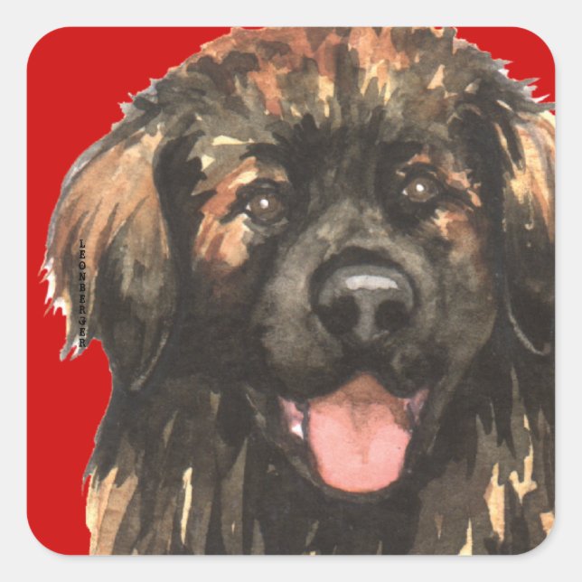 Leonberger Colour Block Square Sticker (Front)