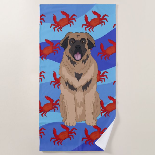  Leonberger Crabs Beach Towel (Front)