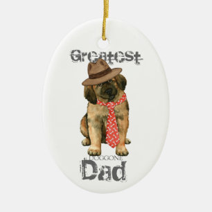 Leonberger Dad Ceramic Ornament