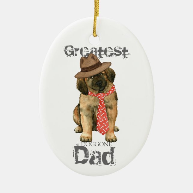 Leonberger Dad Ceramic Ornament (Front)