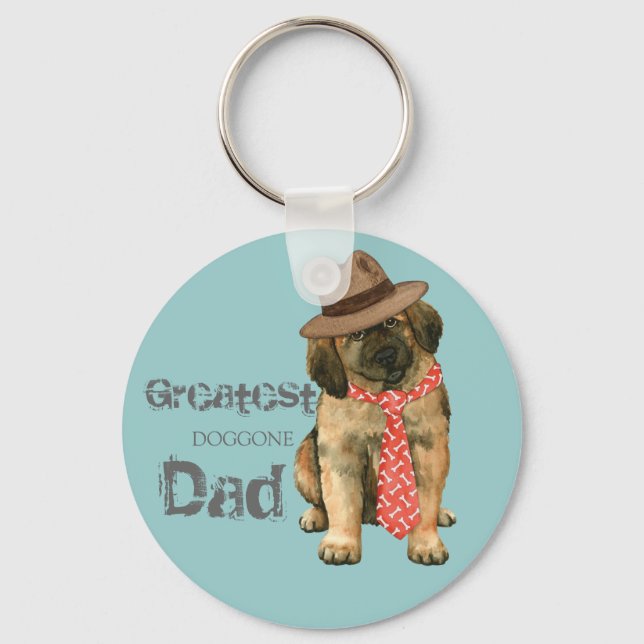 Leonberger Dad Key Ring (Front)