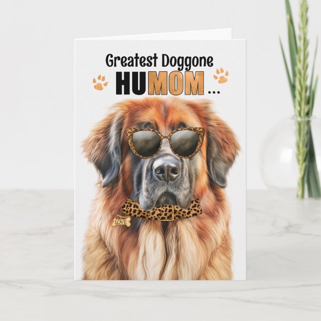 Leonberger Dog Best HuMOM Ever Mother's Day Holiday Card (Front)