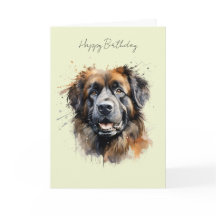 Leonberger Dog Birthday Card #1