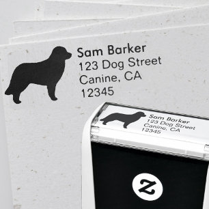 Leonberger Dog Breed Silhouette Return Address Self-inking Stamp