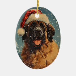 Leonberger dog christmas ceramic tree decoration
