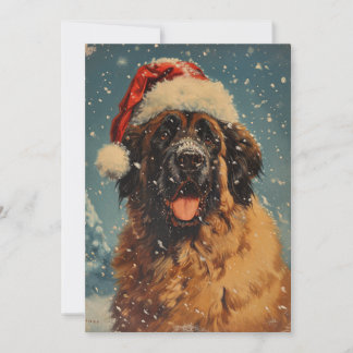 Leonberger dog christmas holiday card