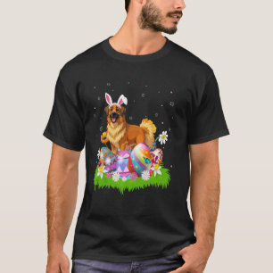 Leonberger Dog Easter Egg Hunt Bunny Ear Easter Su T-Shirt