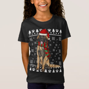 Leonberger Dog Santa Hat Xmas Ugly Christmas T-Shirt