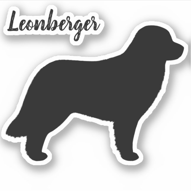 Leonberger Dog Silhouette Leo Vinyl Sticker (Front)