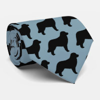 Leonberger Dog Silhouettes Pattern Blue and Black