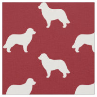 Leonberger Dog Silhouettes Red and White Patterned