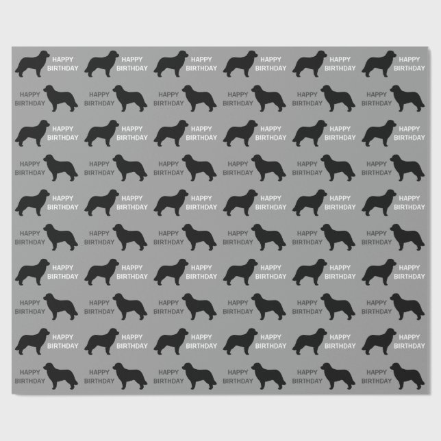Leonberger Dog Silhouettes Wrapping Paper (Flat)