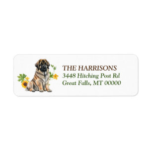 Leonberger Dog Sunflower Wreath