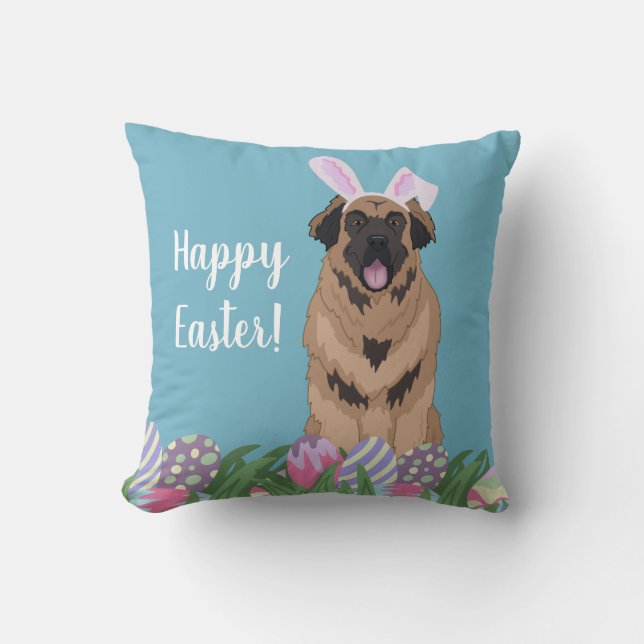 Leonberger Easter Bunny  Cushion (Front)