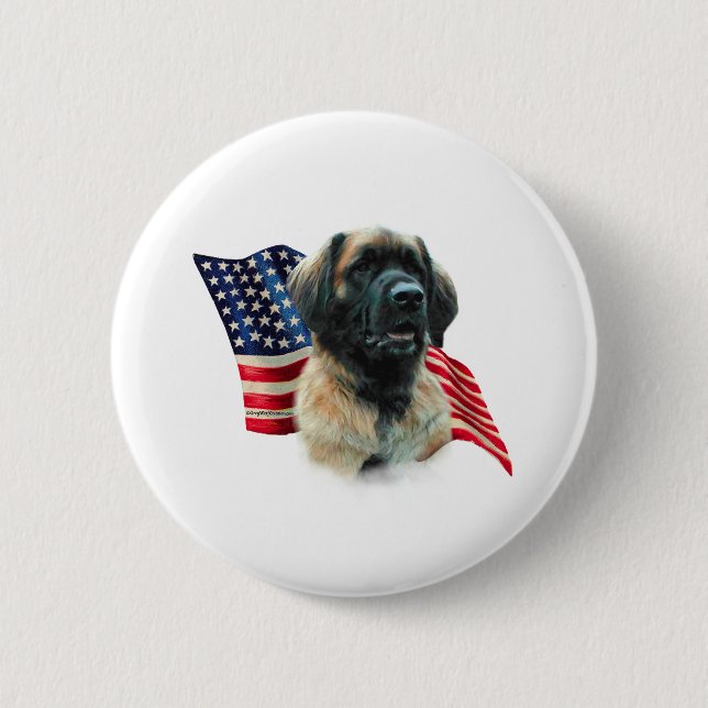 Leonberger Flag 6 Cm Round Badge (Front)