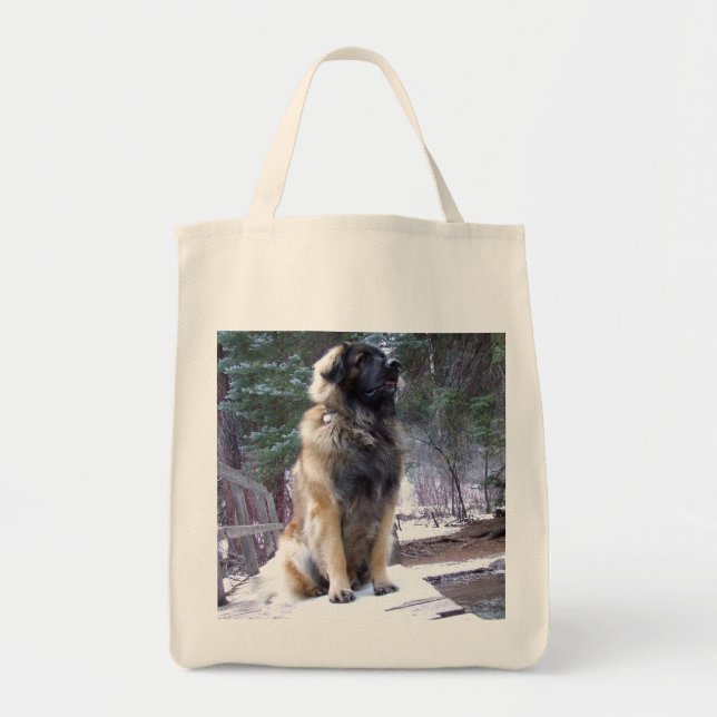 Leonberger Grocery Tote Bag (Front)