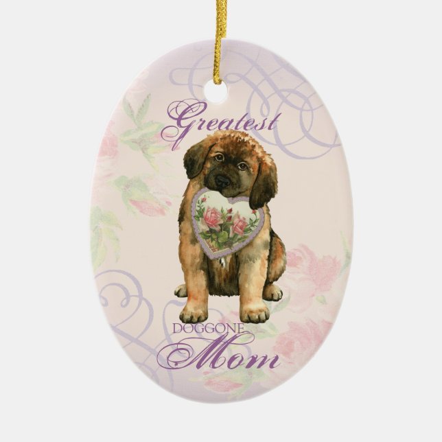 Leonberger Heart Mum Ceramic Ornament (Front)