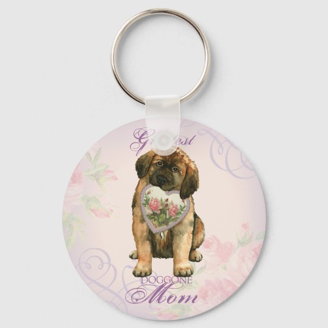 Leonberger Heart Mum Key Ring (Front)