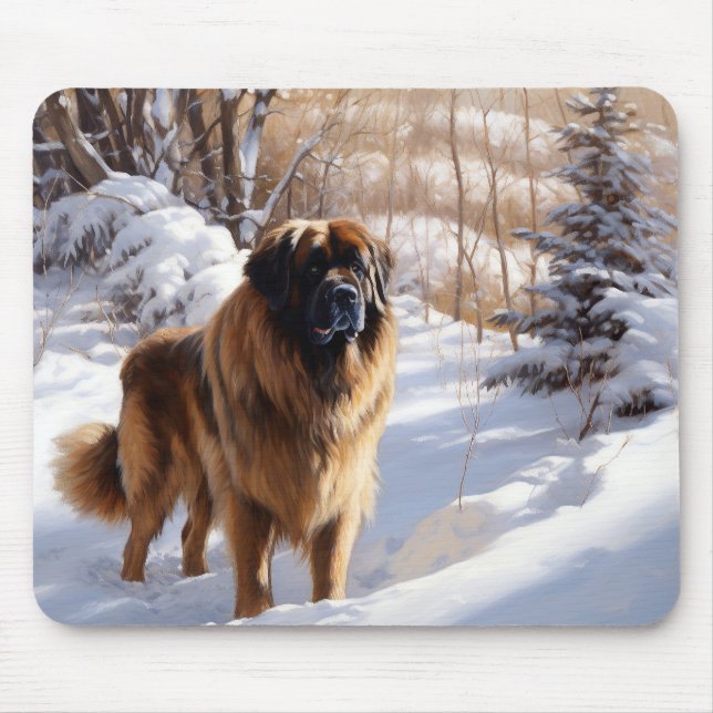 Leonberger Let It Snow Christmas Mouse Mat (Front)
