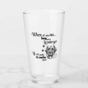 Leonberger modern art cute dog breed slogan glass