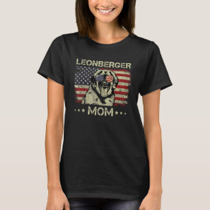 Leonberger Mom Dog American Flag 4th Of July T-Shirt