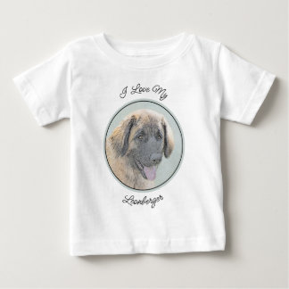 Leonberger Painting - Cute Original Dog Art Baby T-Shirt