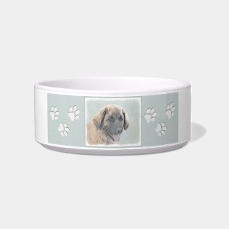Leonberger Painting - Cute Original Dog Art Bowl