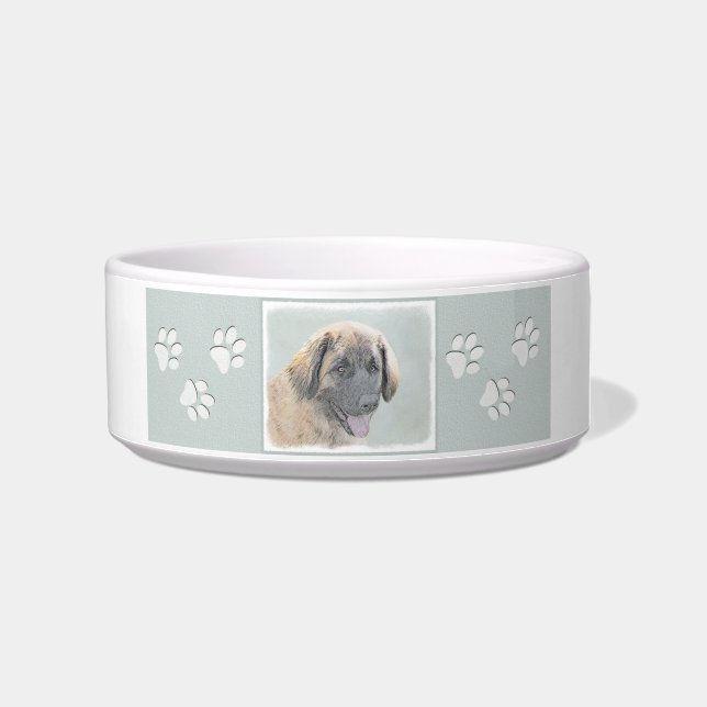 Leonberger Painting - Cute Original Dog Art Bowl (Right)