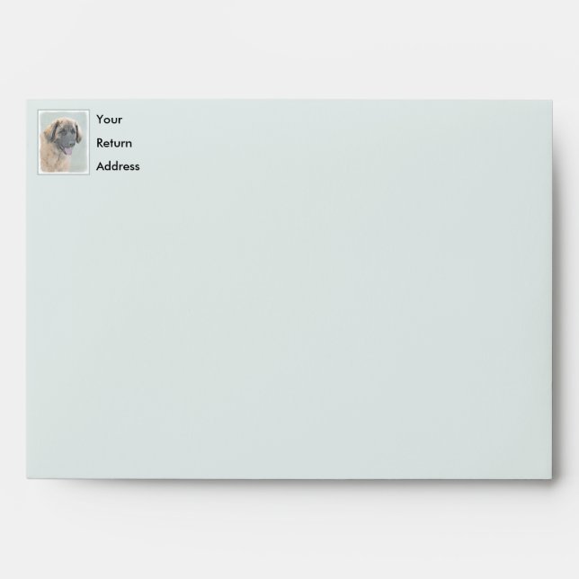 Leonberger Painting - Cute Original Dog Art Envelope (Front)