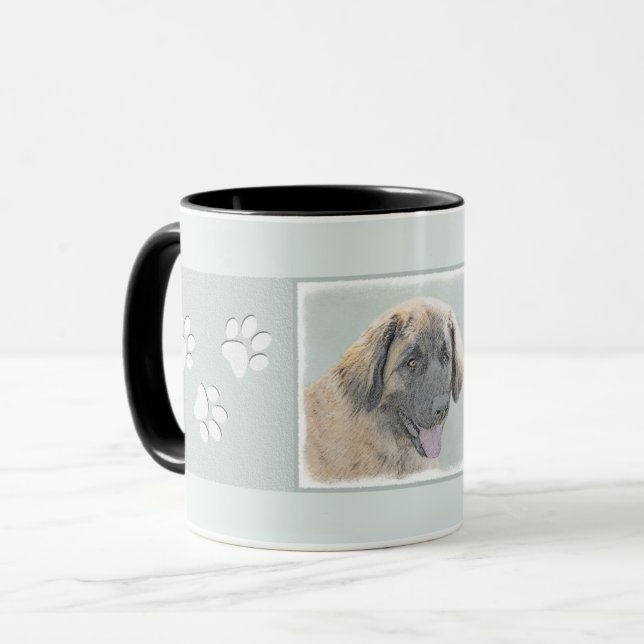 Leonberger Painting - Cute Original Dog Art Mug (Front Left)