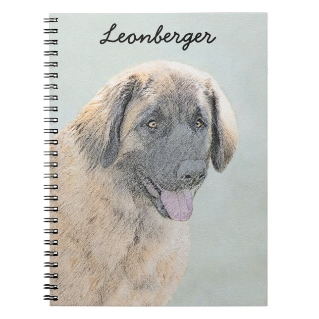 Leonberger Painting - Cute Original Dog Art Notebook (Front)