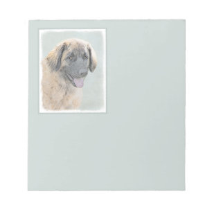 Leonberger Painting - Cute Original Dog Art Notepad