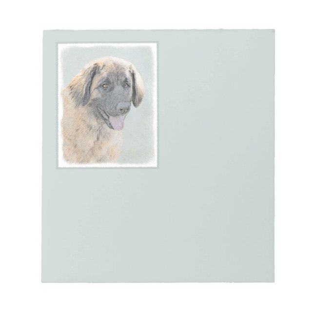Leonberger Painting - Cute Original Dog Art Notepad (Front)