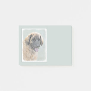 Leonberger Painting - Cute Original Dog Art Post-it Notes