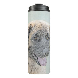 Leonberger Painting - Cute Original Dog Art Thermal Tumbler